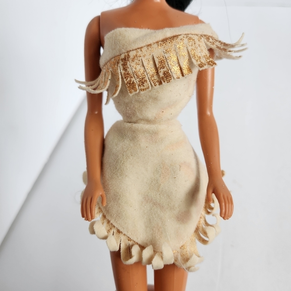 Mattel 1995 Disney Pocahontas Barbie Beauty Doll Dress Fringe 90s Vintage Parts